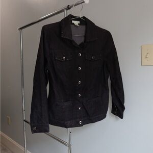 Laura Ashley Black Jean Jacket‎ Classic Denim Style